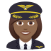 👩🏾‍✈️ woman pilot: medium-dark skin tone display on JoyPixels